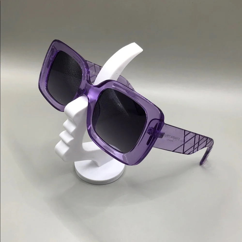 Kurt Geiger London crystal purple textured square sunglasses semi oversized.